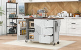 Farmhouse Kitchen Island Cart With Power Outlet - Omega Lifestyles