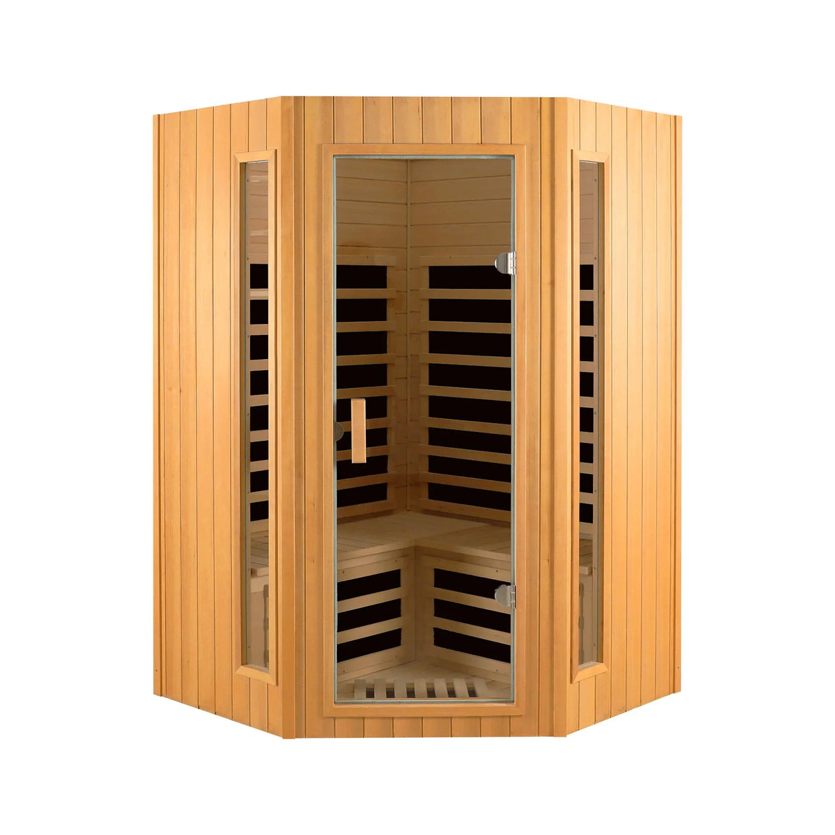Two Person Hemlock Indoor Pentagonal Far Infrared Sauna Room - Omega Lifestyles