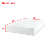 Medium 10-Inch Green Tea Memory Foam Queen Mattress - Omega Lifestyles