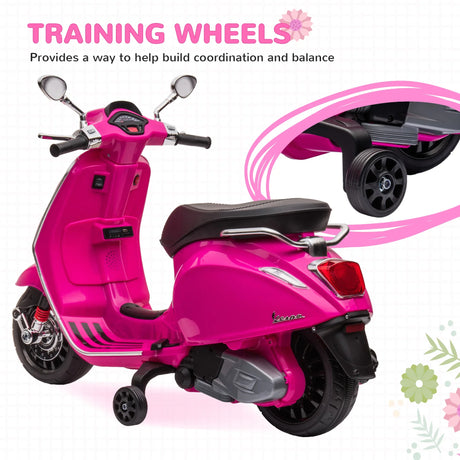 Kids 6V Vespa Licensed Electric Motorcycle With Music - Omega Lifestyles