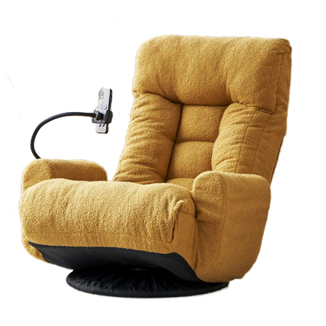 Adjustable Yellow Soft Plush Swivel Lounge Chair - Omega Lifestyles