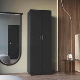 Black Wengue Rectangular Armoire With Three Shelves - Omega Lifestyles