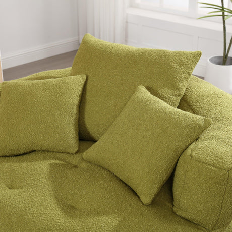 Modern Chenille Circular Sponge Sofa With Throw Pillows - Omega Lifestyles