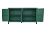 Vintage Green Accent MDF Cabinet With 4 Doors - Sleep Galleria