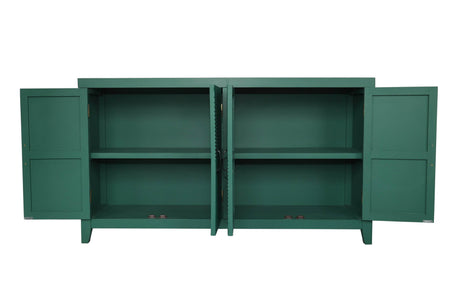 Vintage Green Accent MDF Cabinet With 4 Doors - Sleep Galleria