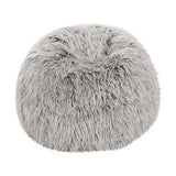 Silver Gray Faux Fur Modern Glam Bean Bag Chair - Omega Lifestyles