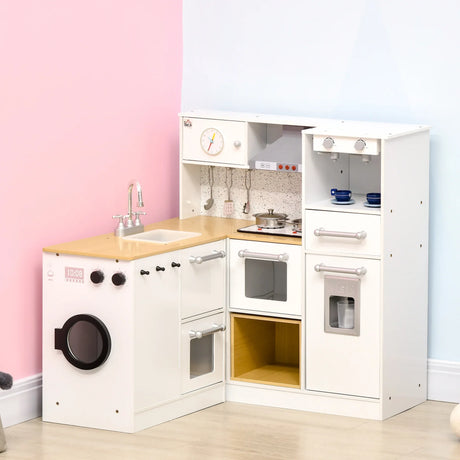 Wooden Kids Play Kitchen Set With Lights And Sound - Omega Lifestyles