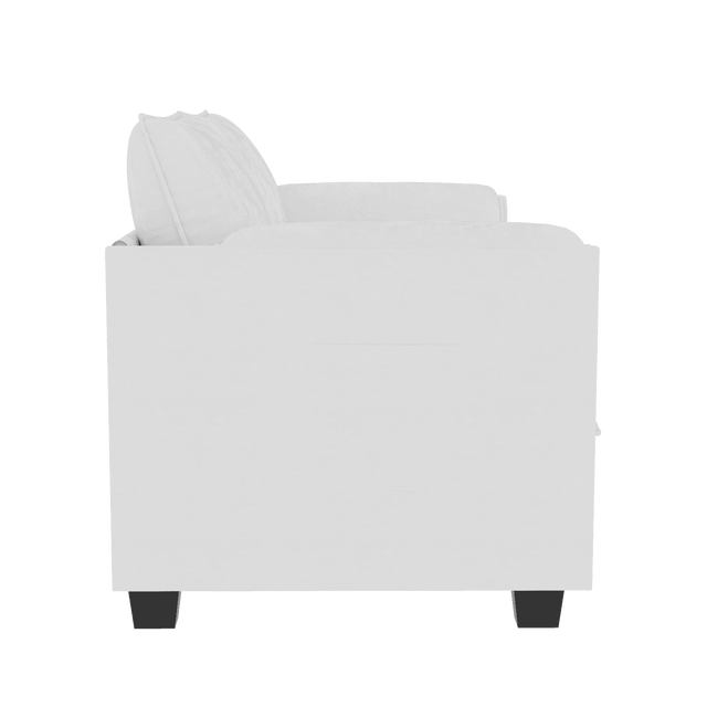 Mid Century Modern Beige Fabric Loveseat Sofa - Omega Lifestyles