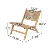 Set of 2 Acacia Wood Light Teak Outdoor Lounge Chairs - Omega Lifestyles