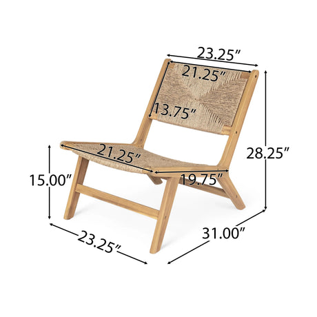 Set of 2 Acacia Wood Light Teak Outdoor Lounge Chairs - Omega Lifestyles