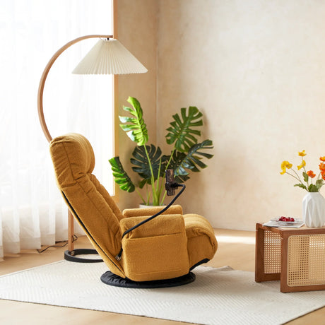Adjustable Yellow Soft Plush Swivel Lounge Chair - Omega Lifestyles