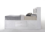 Full Storage Bed White Synthetic Wood Platform Frame - Omega Lifestyles