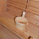 Metal Stove Heated Carbonized Spruce Wood Sauna Seat - Omega Lifestyles