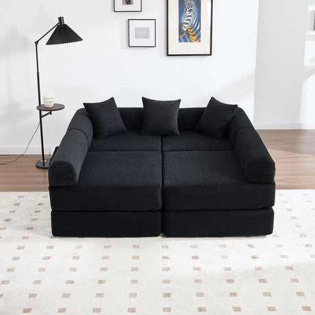 Convertible Corduroy Memory Foam Folding Sofa Bed - Omega Lifestyles