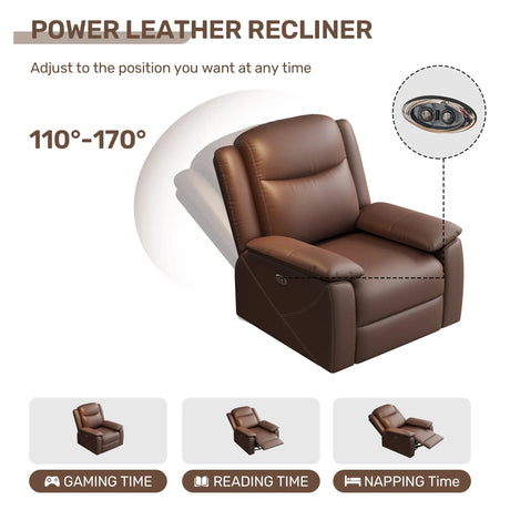 Electric Recliner Chair With USB Charging And Lumbar Support - Omega Lifestyles