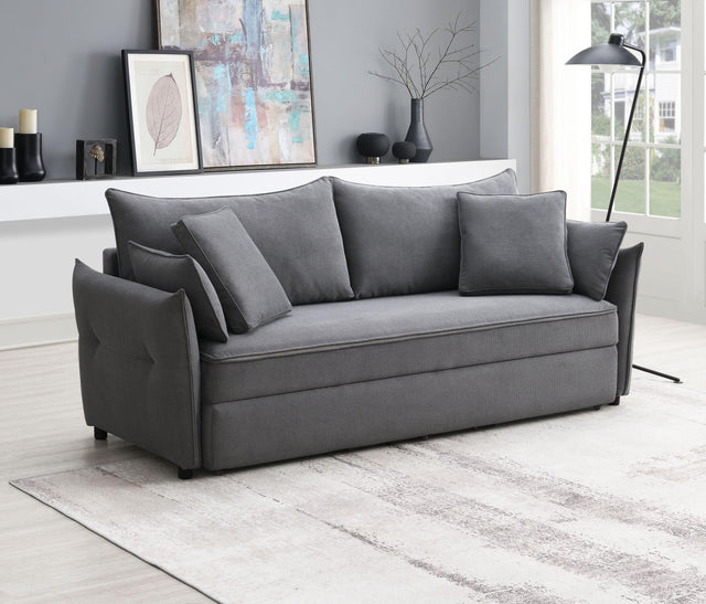 Contemporary Medium-Firm Fabric Pull-Out Sofa Sleeper With Storage - Omega Lifestyles