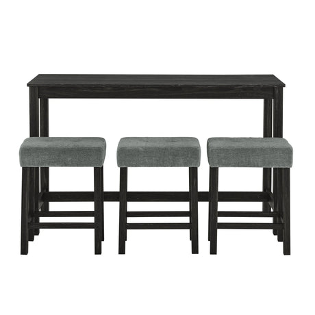 59-Inch Industrial Solid Wood Bar Table And Stools Set - Omega Lifestyles