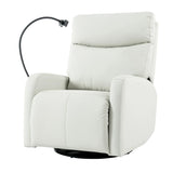Modern Light Gray PU Rocking Recliner Chair With Footrest - Omega Lifestyles