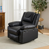 Medium-Firm Remote-Controlled Heating Massage Recliner PU Leather - Omega Lifestyles