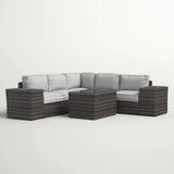 All-Weather Gray Wicker 8-Piece Outdoor Sectional Furniture Set - Omega Lifestyles