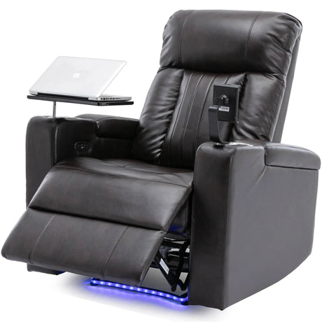 Electric Power Recliner Chair With Storage Cupholders Tray - Omega Lifestyles