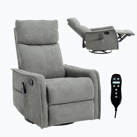 Heat Massage Recliner Chair With Swivel Rocker And Lumbar Heat - Omega Lifestyles
