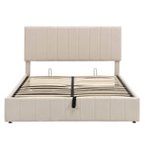 Queen Upholstered Platform Bed With Hydraulic Storage System - Omega Lifestyles