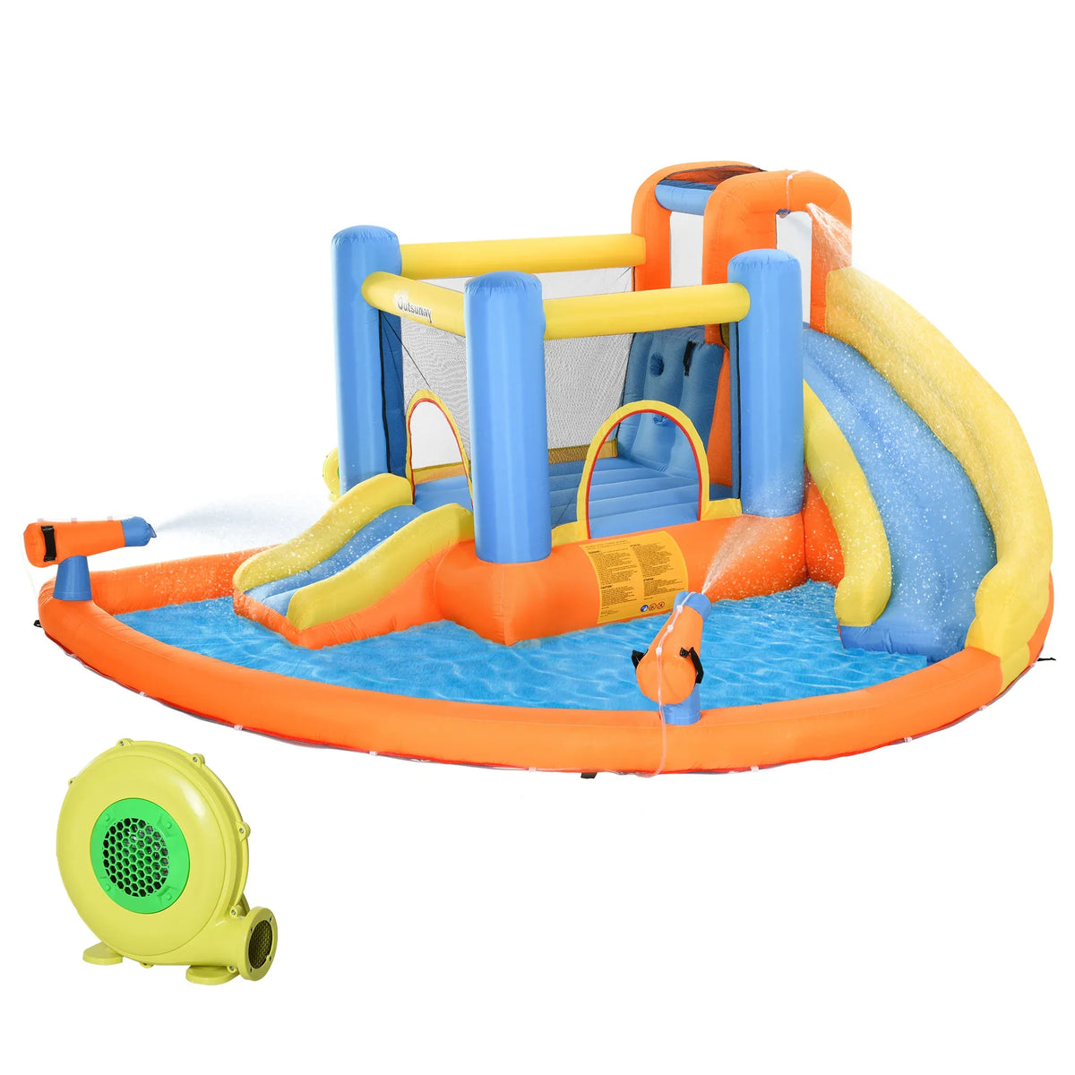 Kids Inflatable 5-in-1 Water Slide Bounce House - Omega Lifestyles