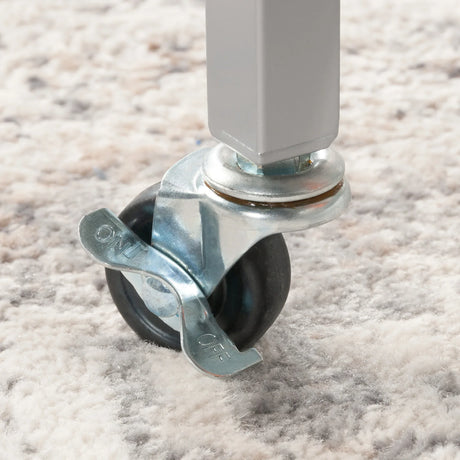 Contemporary Gray Metal Rolling Bar Cart With Shelves - Omega Lifestyles