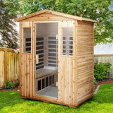 Four Person Old Fir Far-Infrared Outdoor Sauna Room - Omega Lifestyles