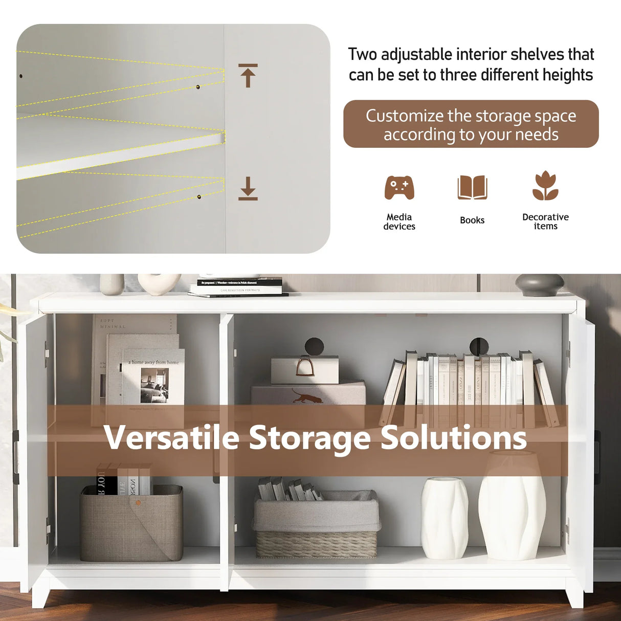 Modern White Particle Board MDF TV Stand Cabinet - Omega Lifestyles