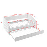 Twin Upholstered Linen Daybed With Pull-Out Trundle - Omega Lifestyles