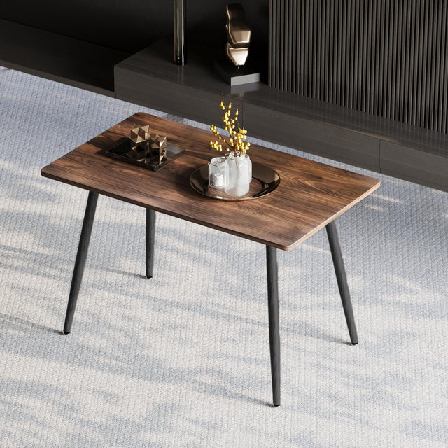 Modern Walnut MDF Dining Table Seats 4 - Omega Lifestyles