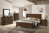 King Traditional Wood Panel Bedroom Set With Dresser Chest