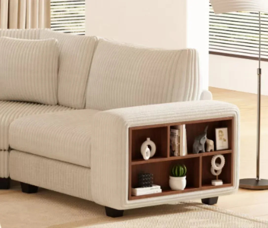 Modern Modular Three-Seat Wood Frame Pillow Back Sofa - Omega Lifestyles