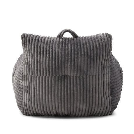 Giant Medium-Soft Corduroy Bean Bag Chair With Footstool - Omega Lifestyles