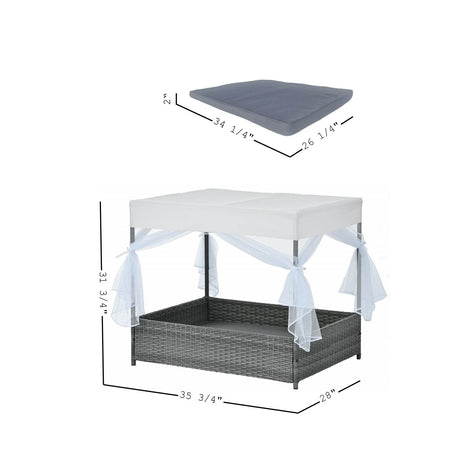Elevated Covered PE Wicker Pet Patio Bed - Sleep Galleria
