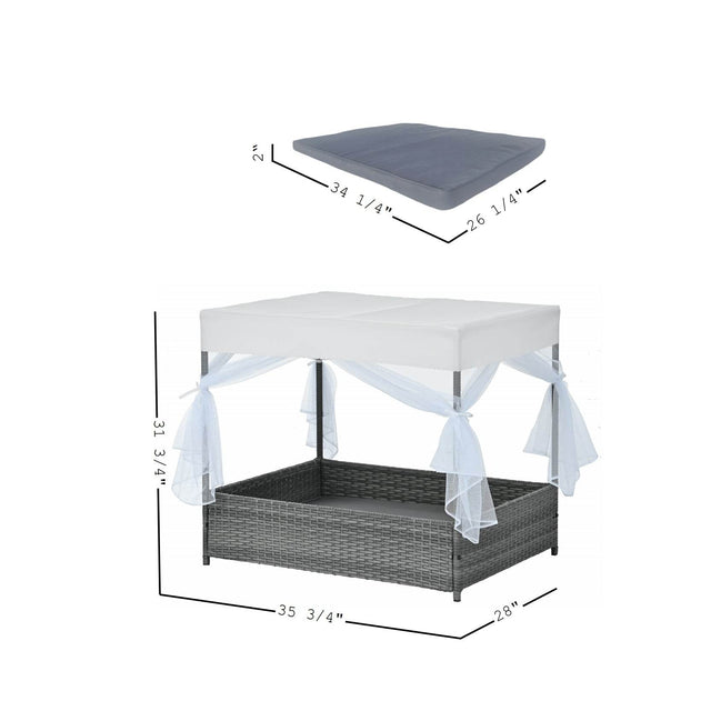Elevated Covered PE Wicker Pet Patio Bed - Omega Lifestyles