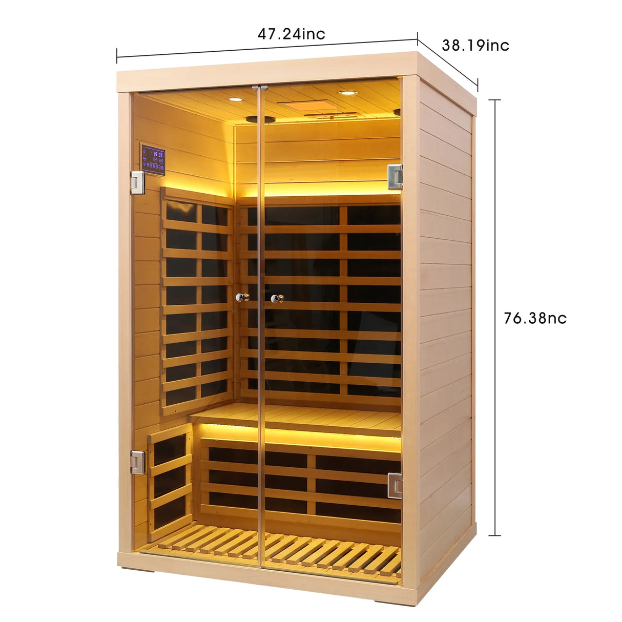 Two Person Low EMF Hemlock Double Door Far Infrared Sauna Room - Omega Lifestyles