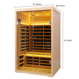 Two Person Low EMF Hemlock Double Door Far Infrared Sauna Room - Omega Lifestyles