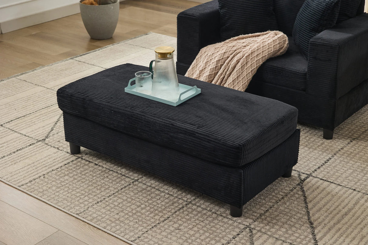 Corduroy Chaise Lounge Chair With Removable Ottoman - Omega Lifestyles