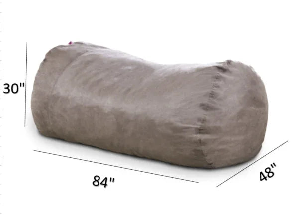 Microfiber Foam Filled Cylindrical Charcoal Bean Bag Chair - Omega Lifestyles