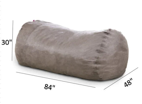 Microfiber Foam Filled Cylindrical Charcoal Bean Bag Chair - Omega Lifestyles