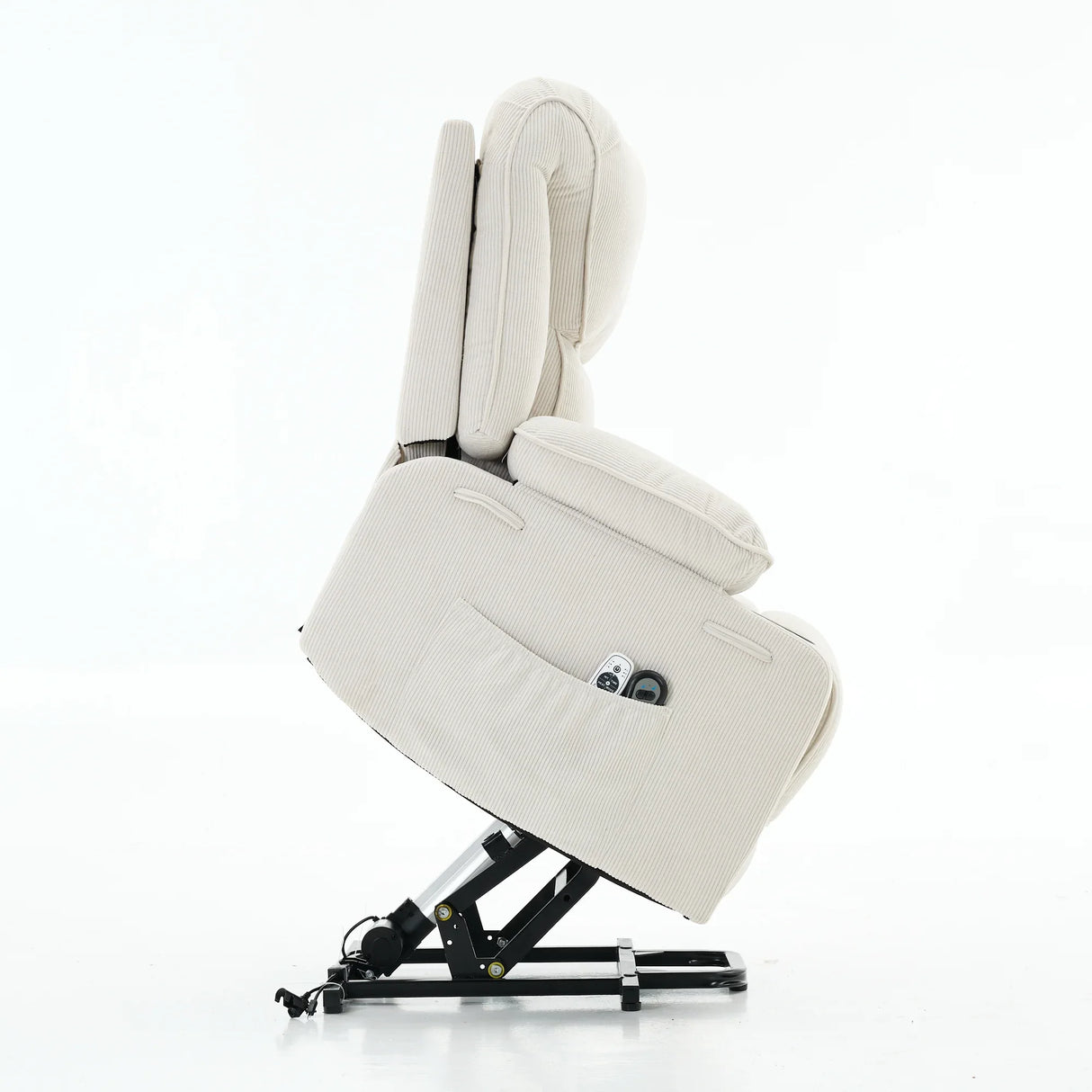 Ivory Remote-Controlled Heated Massage Assistive Recliner - Omega Lifestyles