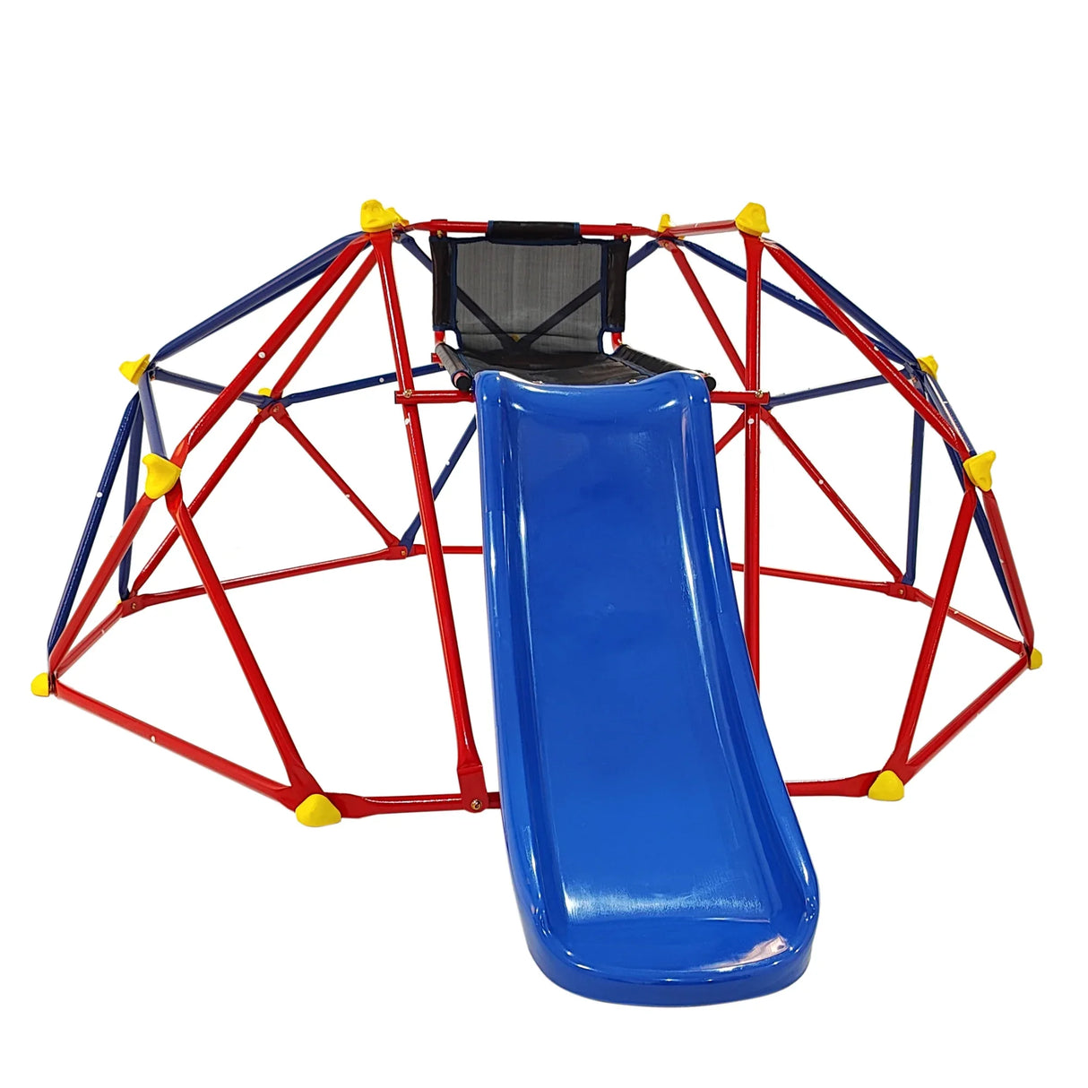 Metal Outdoor Dome Climber With Slide And Climbing Stones - Omega Lifestyles
