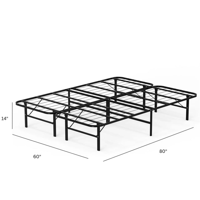 Queen Steel High Rise Platform Bed Frame Foundation - Omega Lifestyles