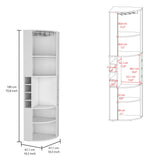 Modern White Corner Bar Cabinet With Five Shelves - Omega Lifestyles