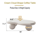 Modern 40-Inch Cloud Shaped Lacquered Coffee Table - Sleep Galleria