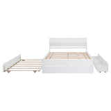 Modern Full White High Gloss Bed Frame With Trundle - Omega Lifestyles