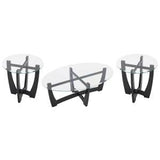 48-Inch Oval Tempered Glass Coffee Table - Sleep Galleria